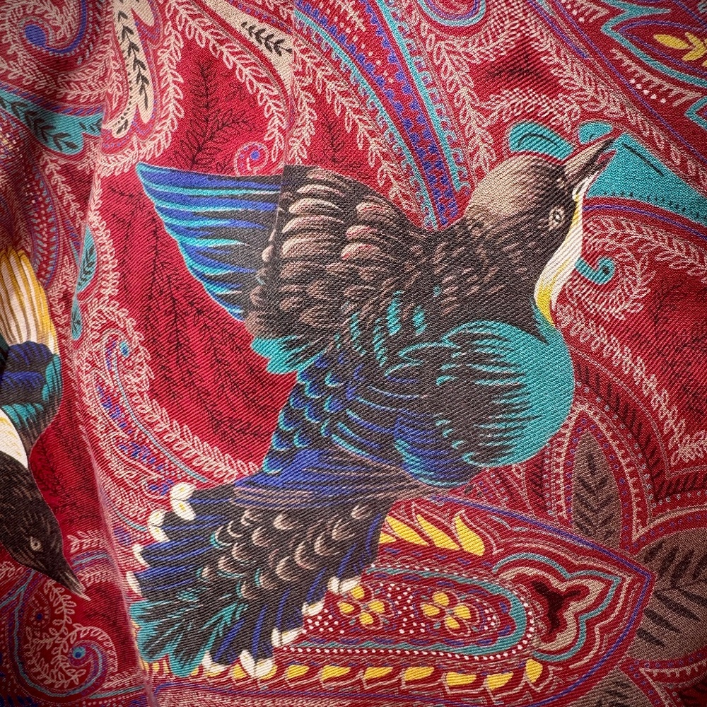 Bird Paisley Midi Skirt